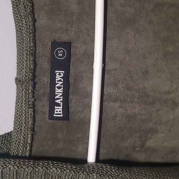 Blank NYC olive green suede hooded cardigan sz xs - Picture 3 of 7